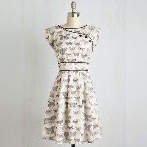 Retro Midi Moth/Butterfly Dress
